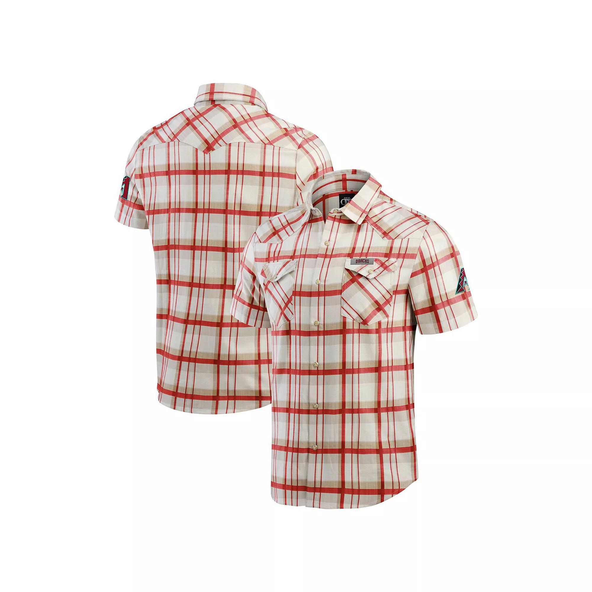 Men's Darius Rucker Collection by Fanatics Red Cincinnati Reds Plaid Full-Snap Shirt, Size: Small, Red Red Product Image