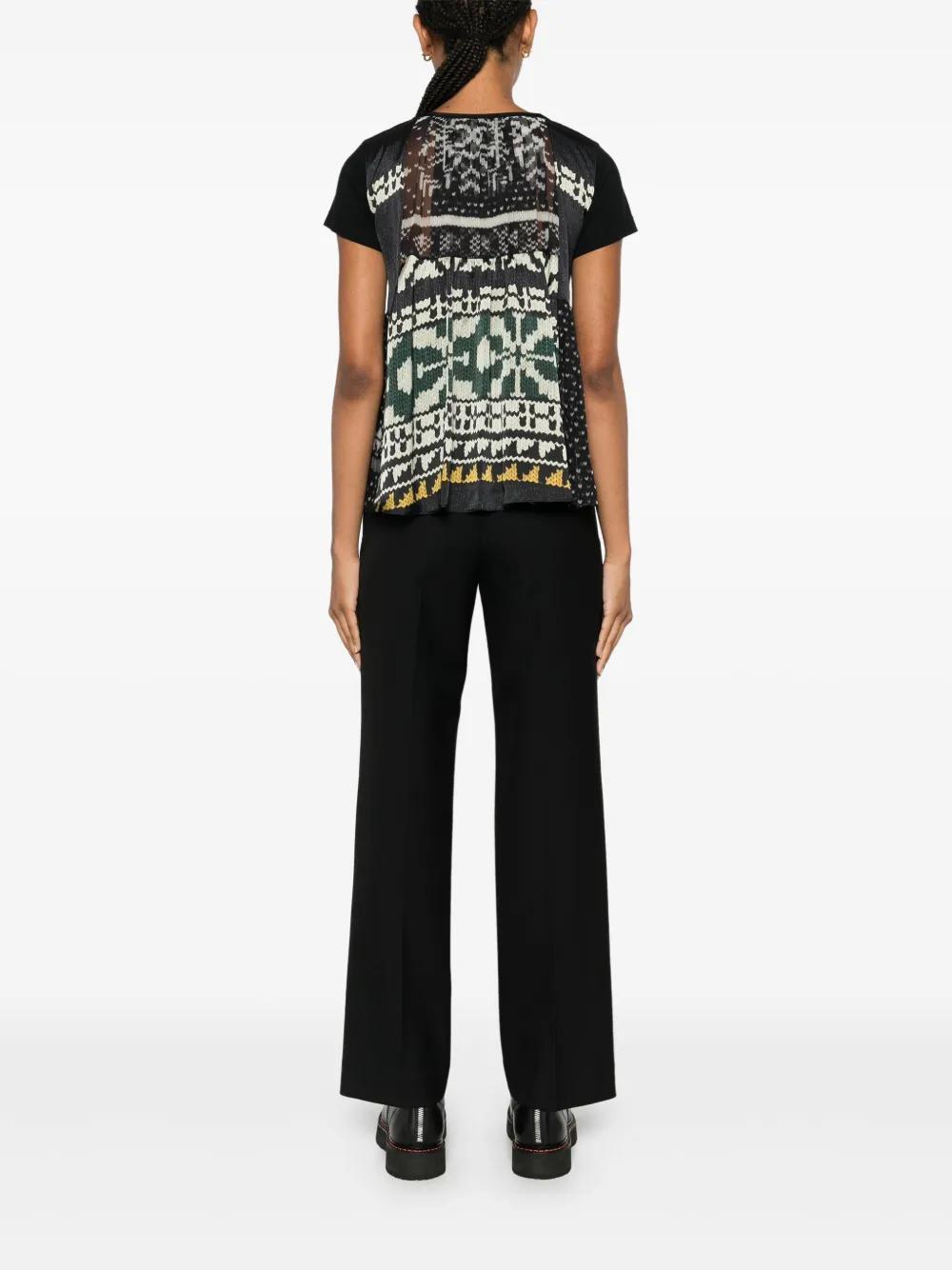SACAI Mix-print T-shirt In Black Product Image