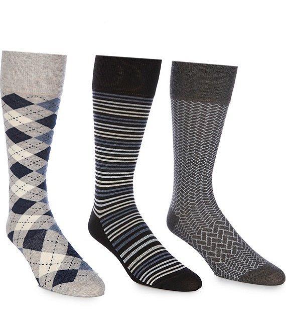 Roundtree & Yorke Mini Argyle Crew Socks 3-Pack Product Image