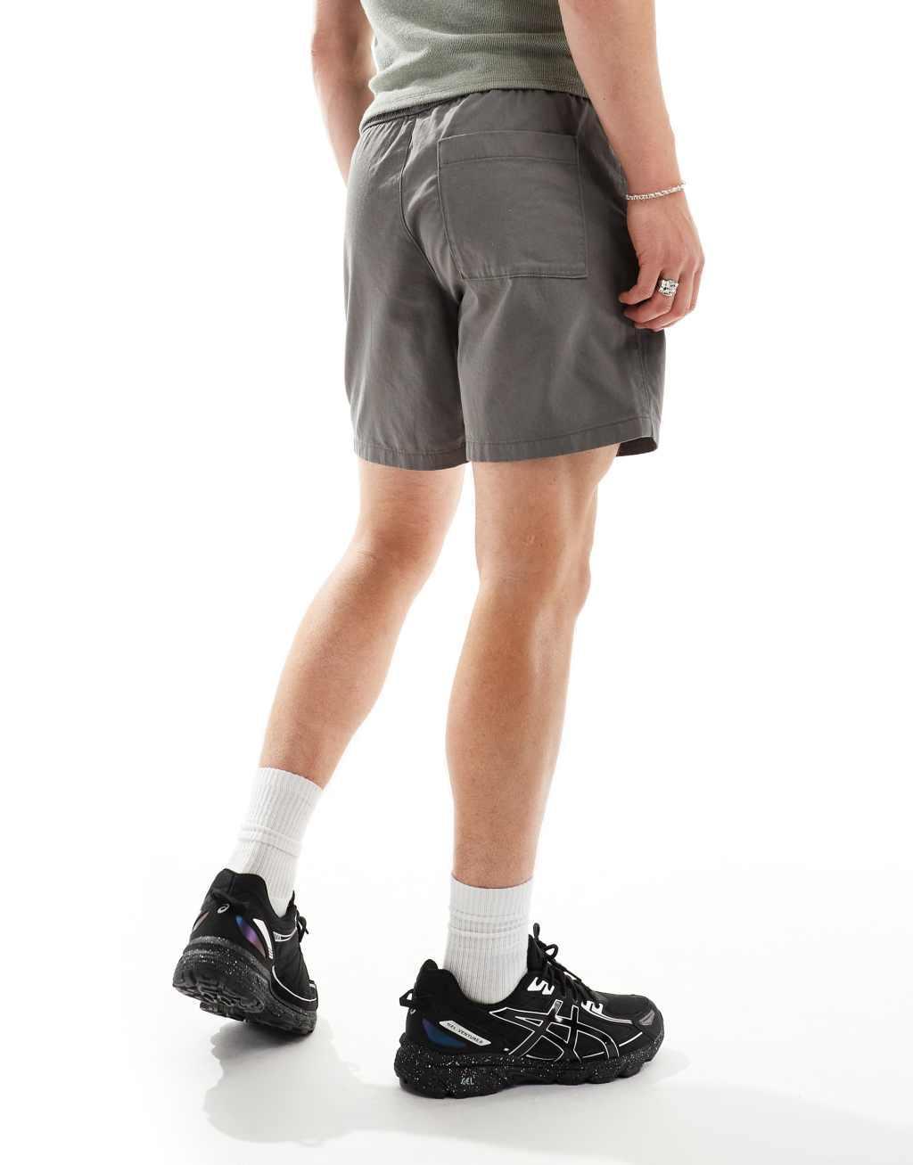 ASOS DESIGN slim chino shorts in gray Product Image