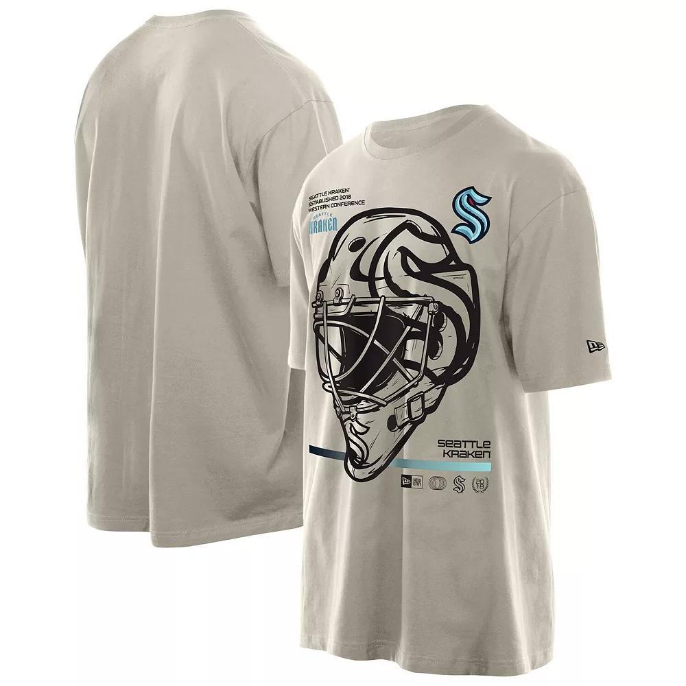 Men's New Era Tan Seattle Kraken Goalie Mask T-Shirt, Size: Large, Krk Team Product Image