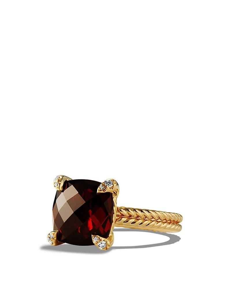 David Yurman 18K Yellow Gold Chatelaine Ring with Garnet & Diamonds Product Image