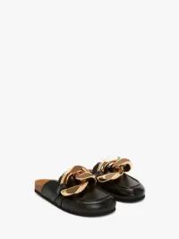 CHAIN LOAFER LEATHER MULES in black | JW Anderson US  Product Image