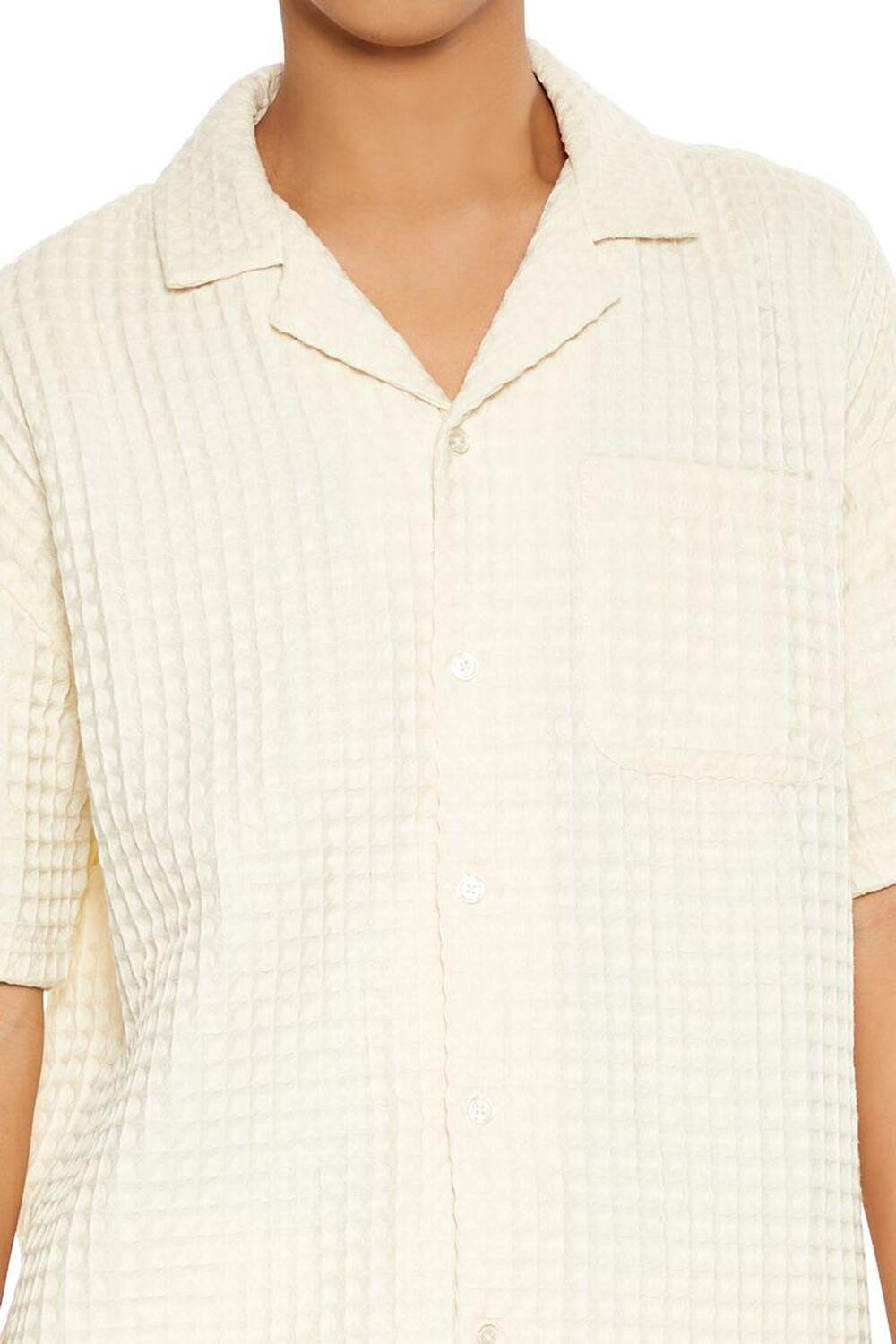 Waffle Knit Cuban Collar Shirt | Forever 21 Product Image