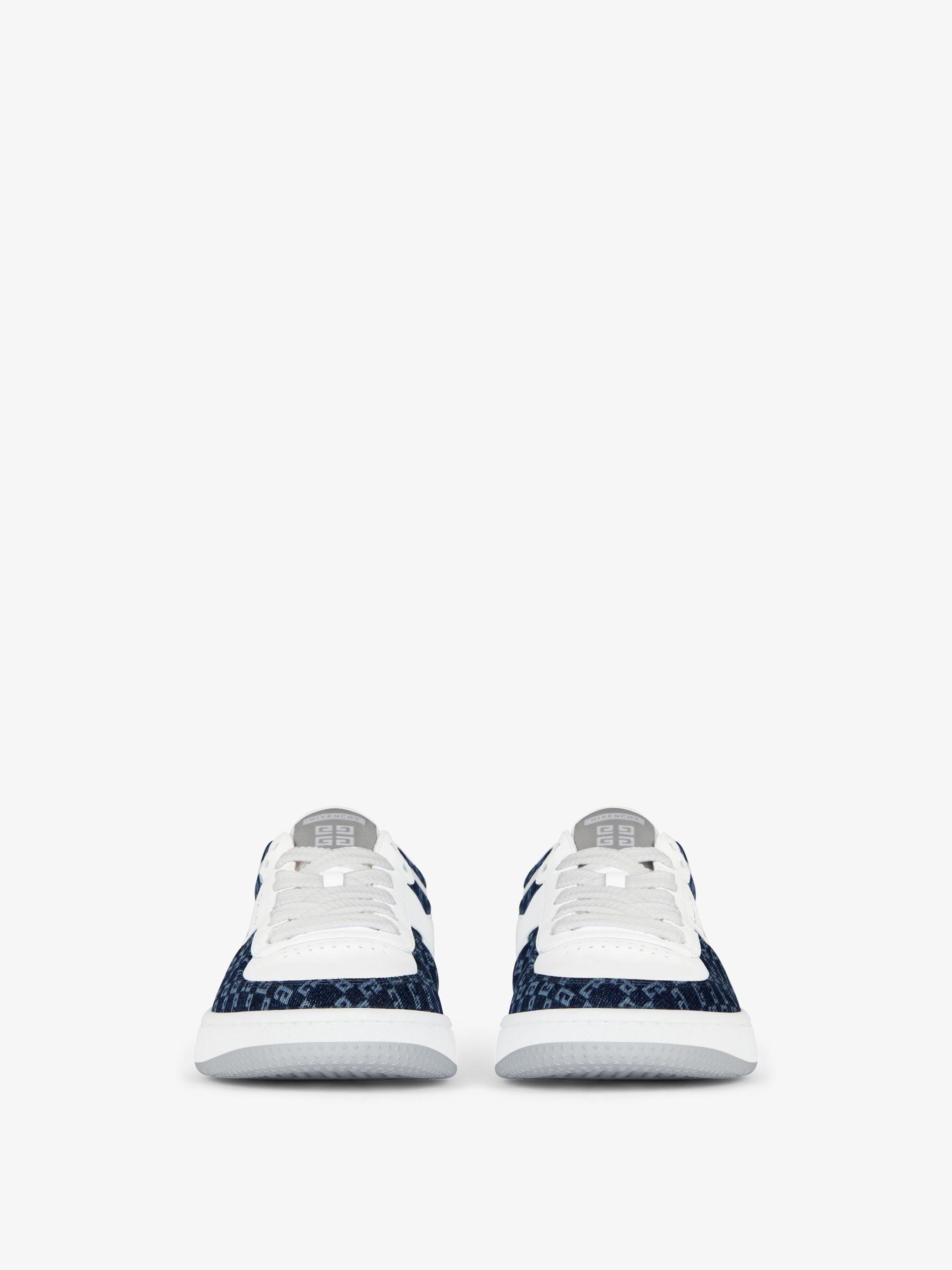 G Move sneakers in leather and monogram 72 denim Product Image