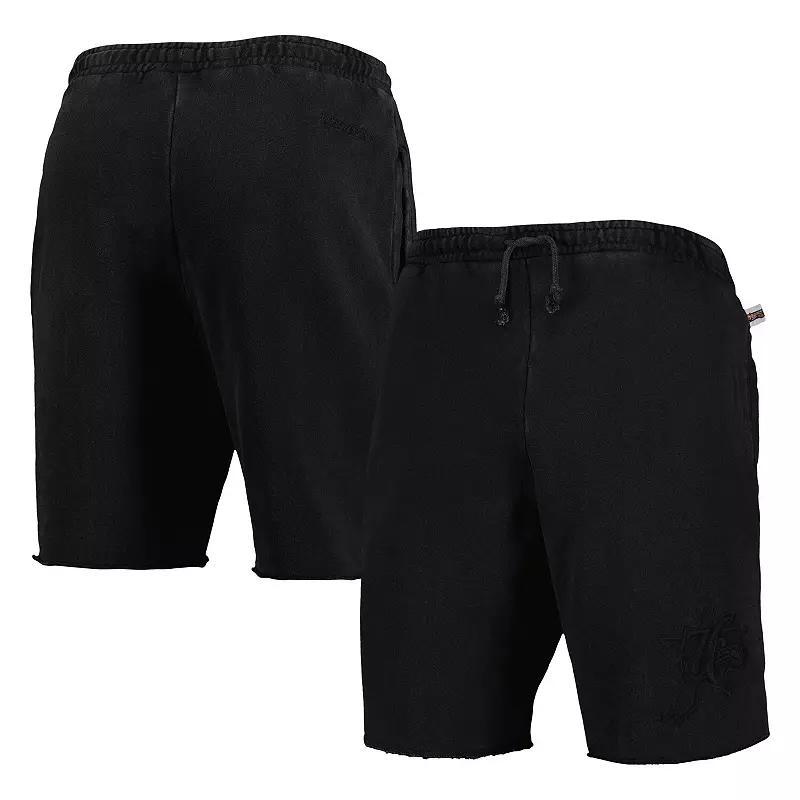 Men's Mitchell & Ness Black Philadelphia 76ers French Terry Tonal Fleece Shorts, Size: Small, 76r Black Product Image