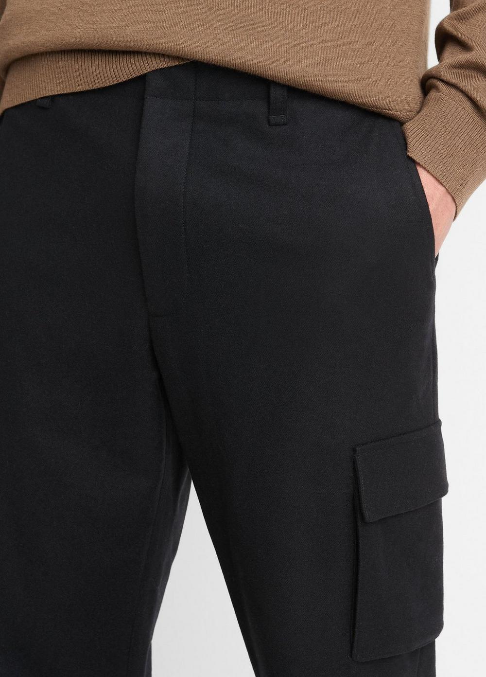 Mens Italian Wool-Blend Flannel Cargo Pant, Carbon, Size 36 Vince Product Image