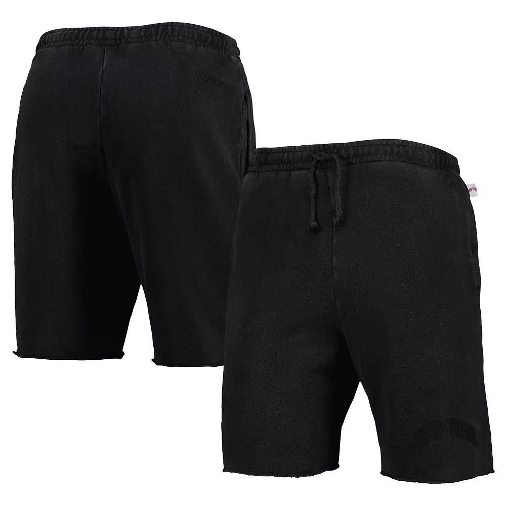 Men's Mitchell & Ness Black New York Knicks French Terry Tonal Fleece Shorts, Size: XL Product Image