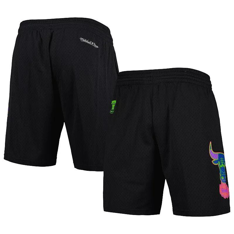 Men's Mitchell & Ness Black Chicago Bulls Hardwood Classics Color Bomb Energy Shorts, Size: 3XL Product Image