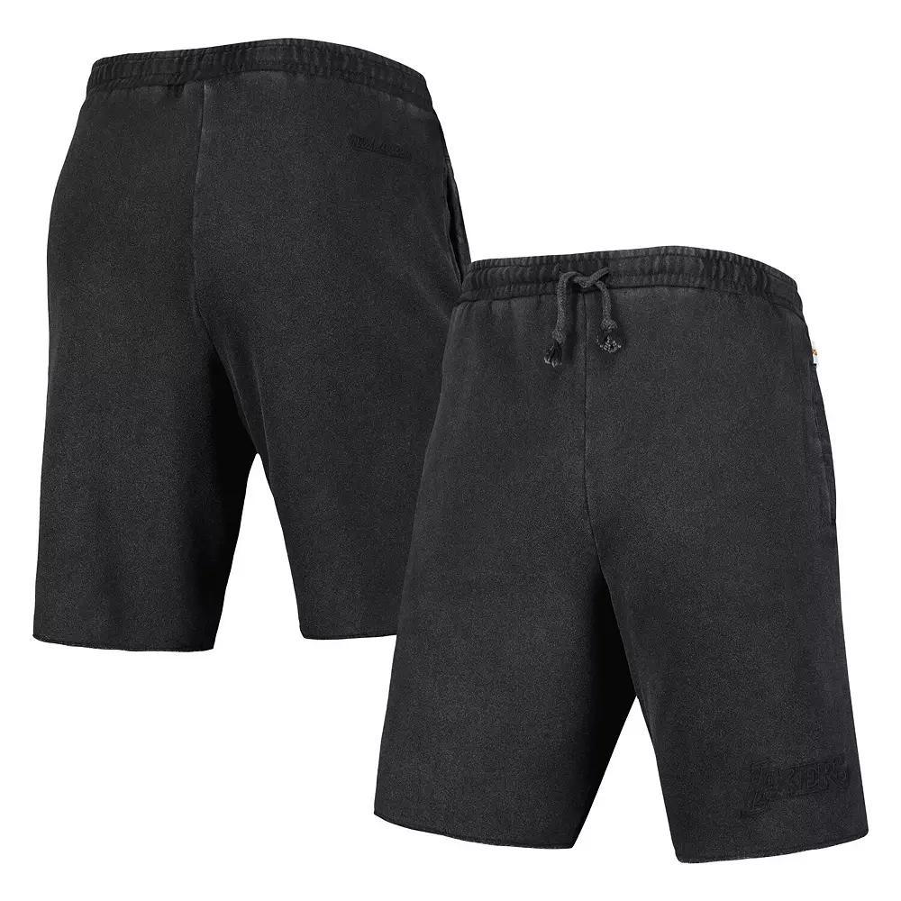 Men's Mitchell & Ness Black Los Angeles Lakers French Terry Tonal Fleece Shorts, Size: Large Product Image