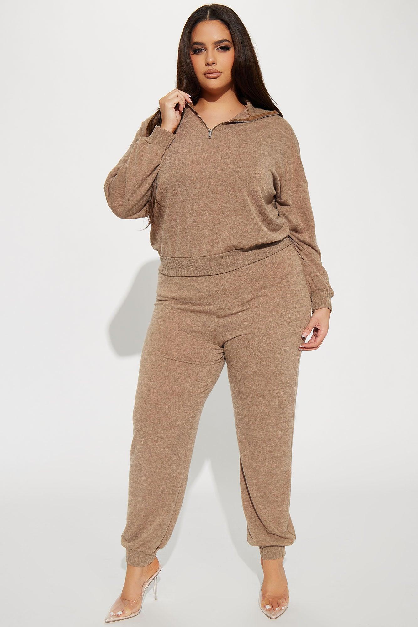 Right Again Jogger Set  - Taupe Product Image
