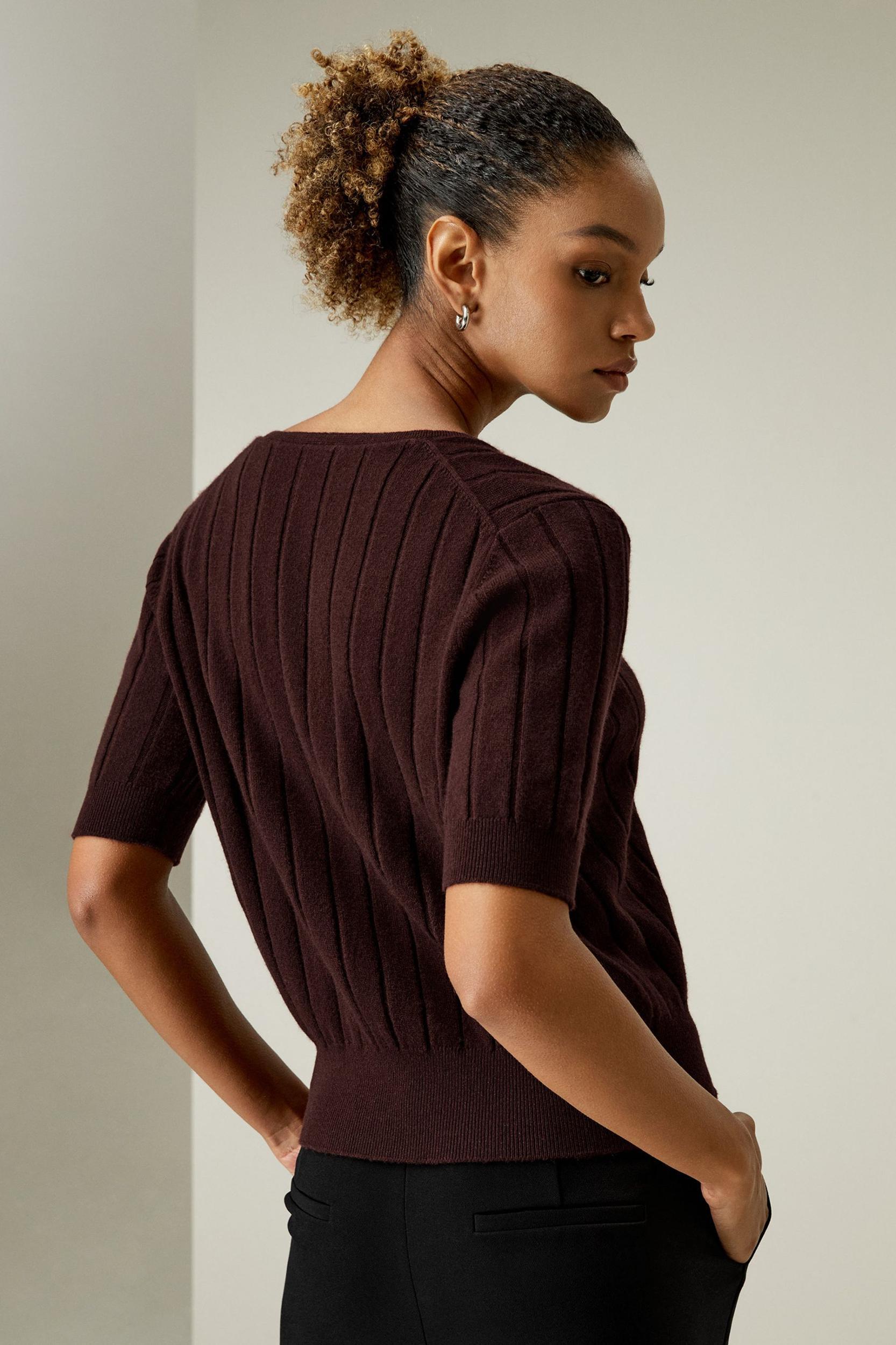 V-Neck Cashmere T-shirt Product Image