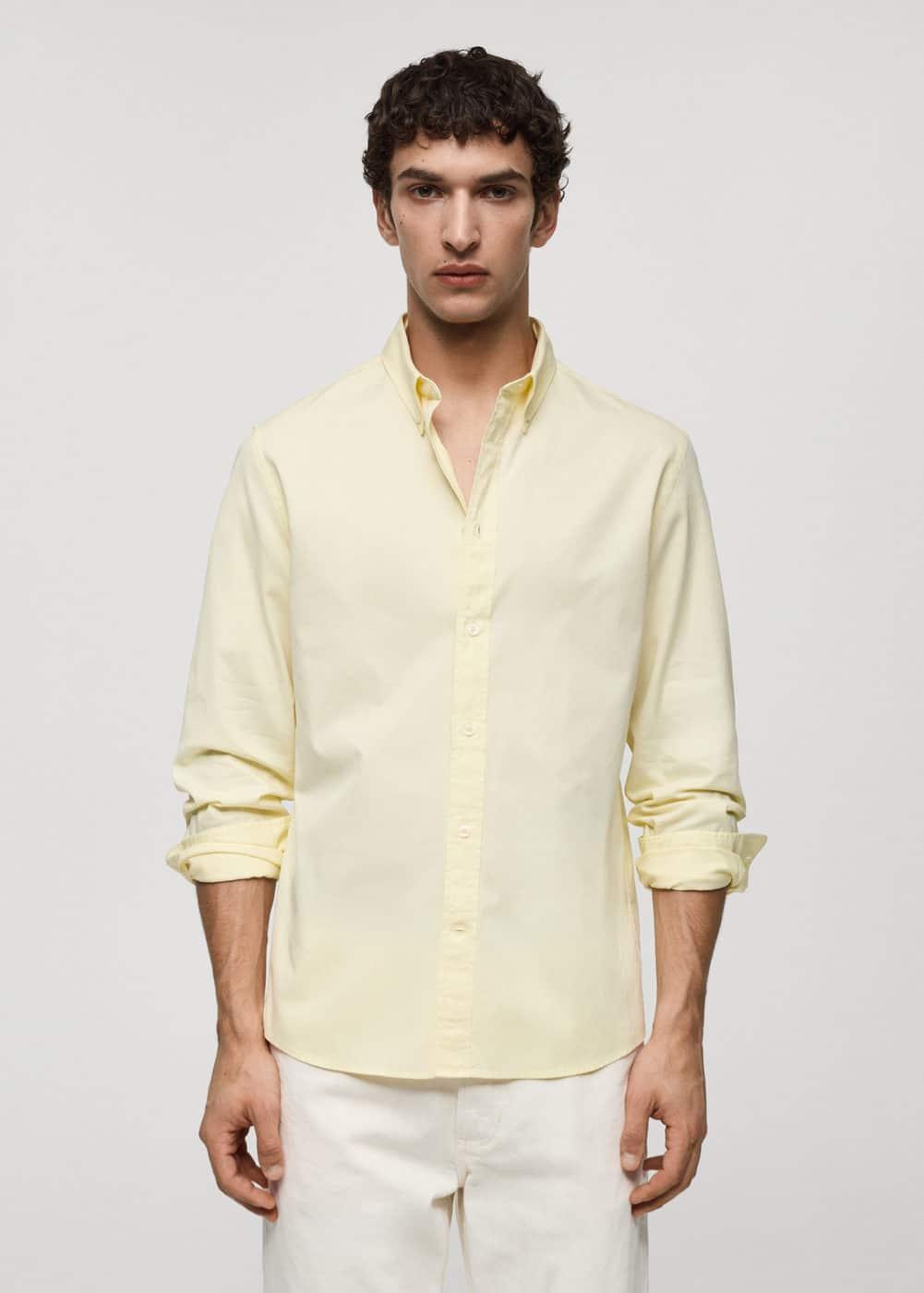 Mango Mens 100% Cotton Regular-Fit Shirt Product Image