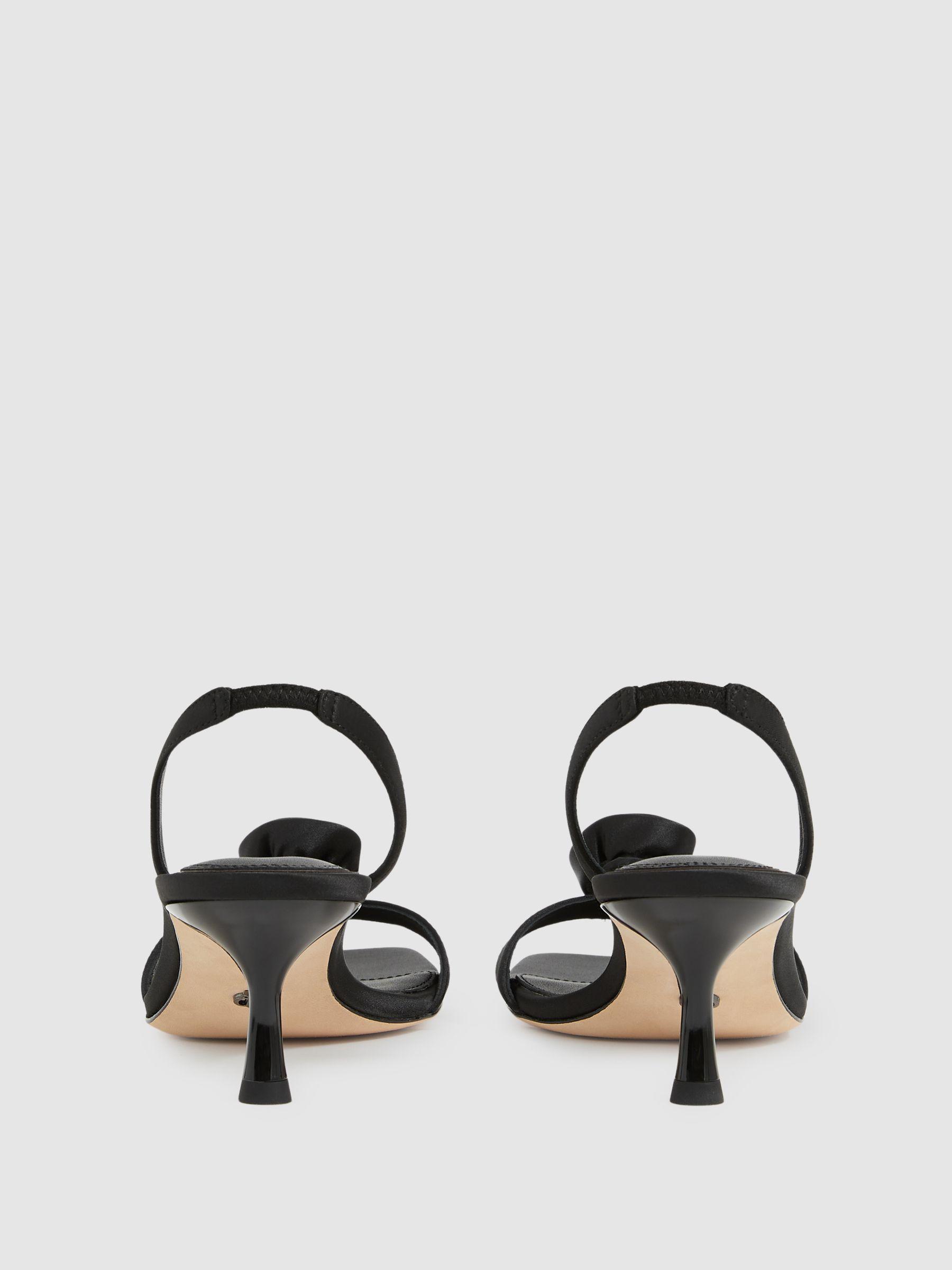 Paige Satin Rosette Sandals in Black Product Image