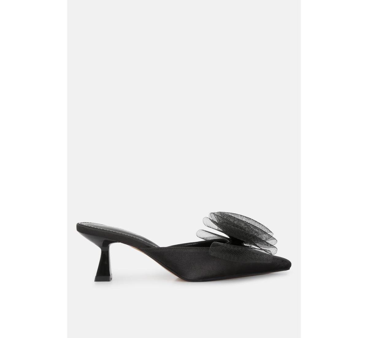 London Rag Asma Organza Women's Heeled Mules, Size: 8, Silver Product Image
