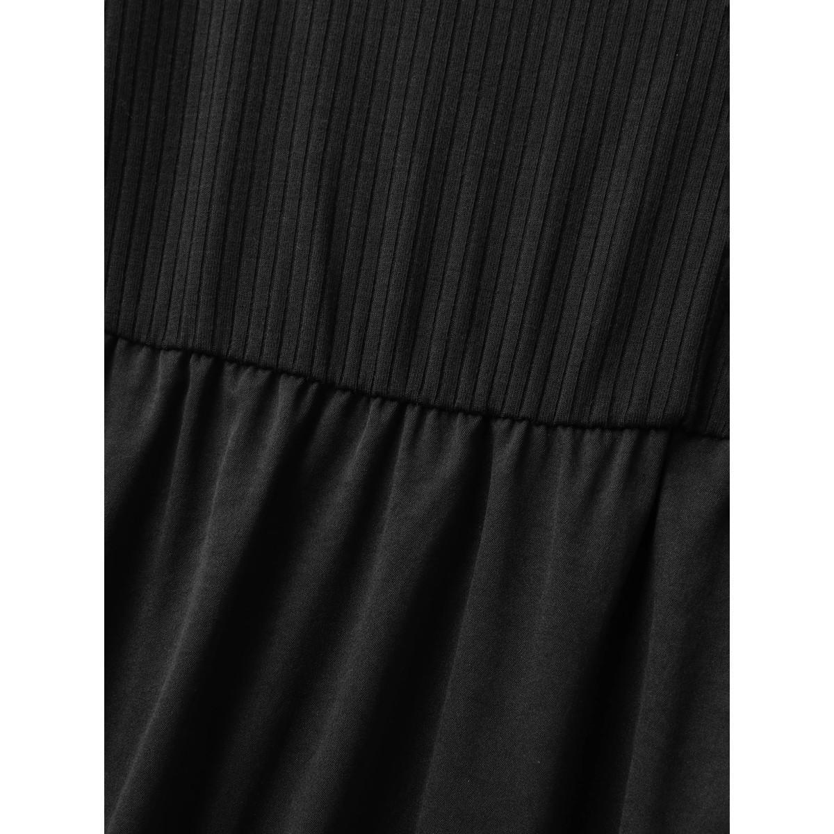 Plus Size Backless Waist-Defining Tie Midi Dress Black Women Tie knot Round Neck Sleeveless Curvy BloomChic 10/M Product Image