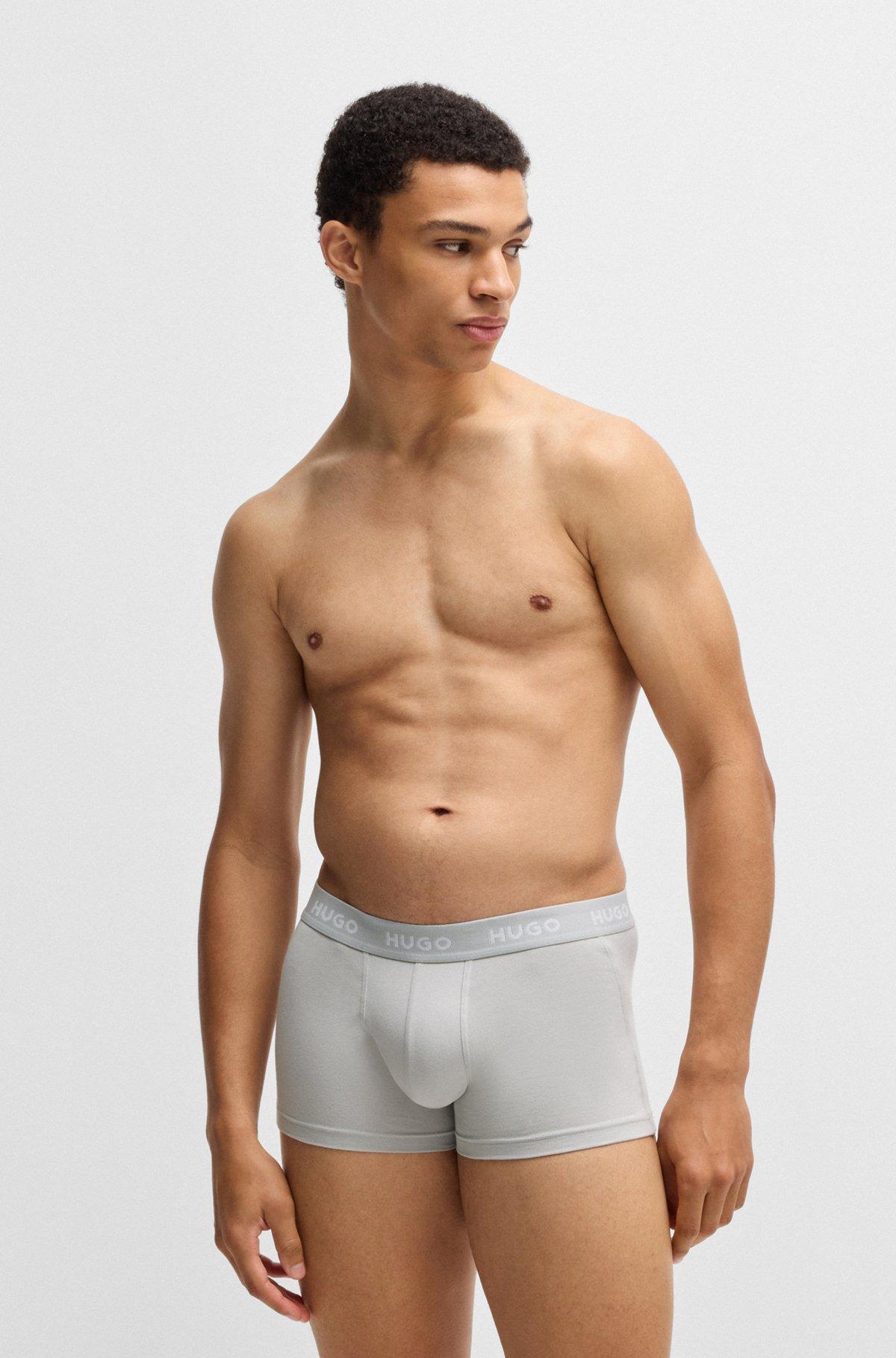 Three-pack of stretch-cotton trunks with logo waistbands Product Image