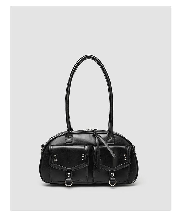 Faux Leather Buckled Pocketed Shoulder Bag Product Image