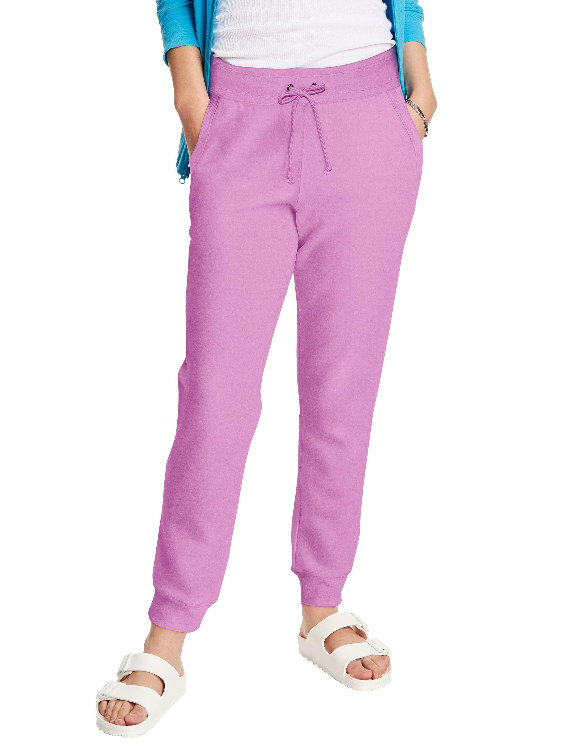 Womens Hanes French-Terry Joggers Navy Pe Grey Product Image