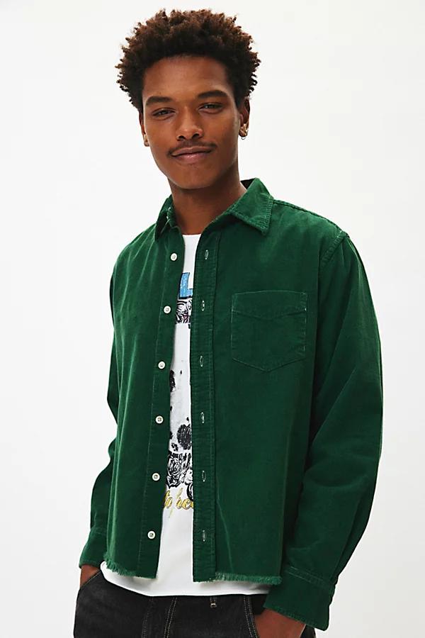 Urban Renewal Remade Overdyed Raw Crop Cord Long Sleeve Shirt Mens at Urban Outfitters Product Image