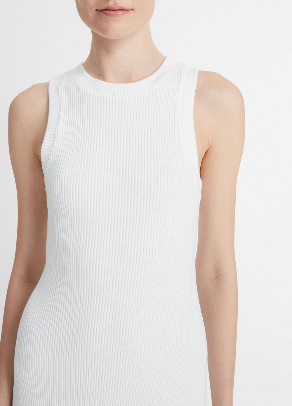Womens Ribbed High-Neck Tank Dress, Black, Size M Vince Product Image