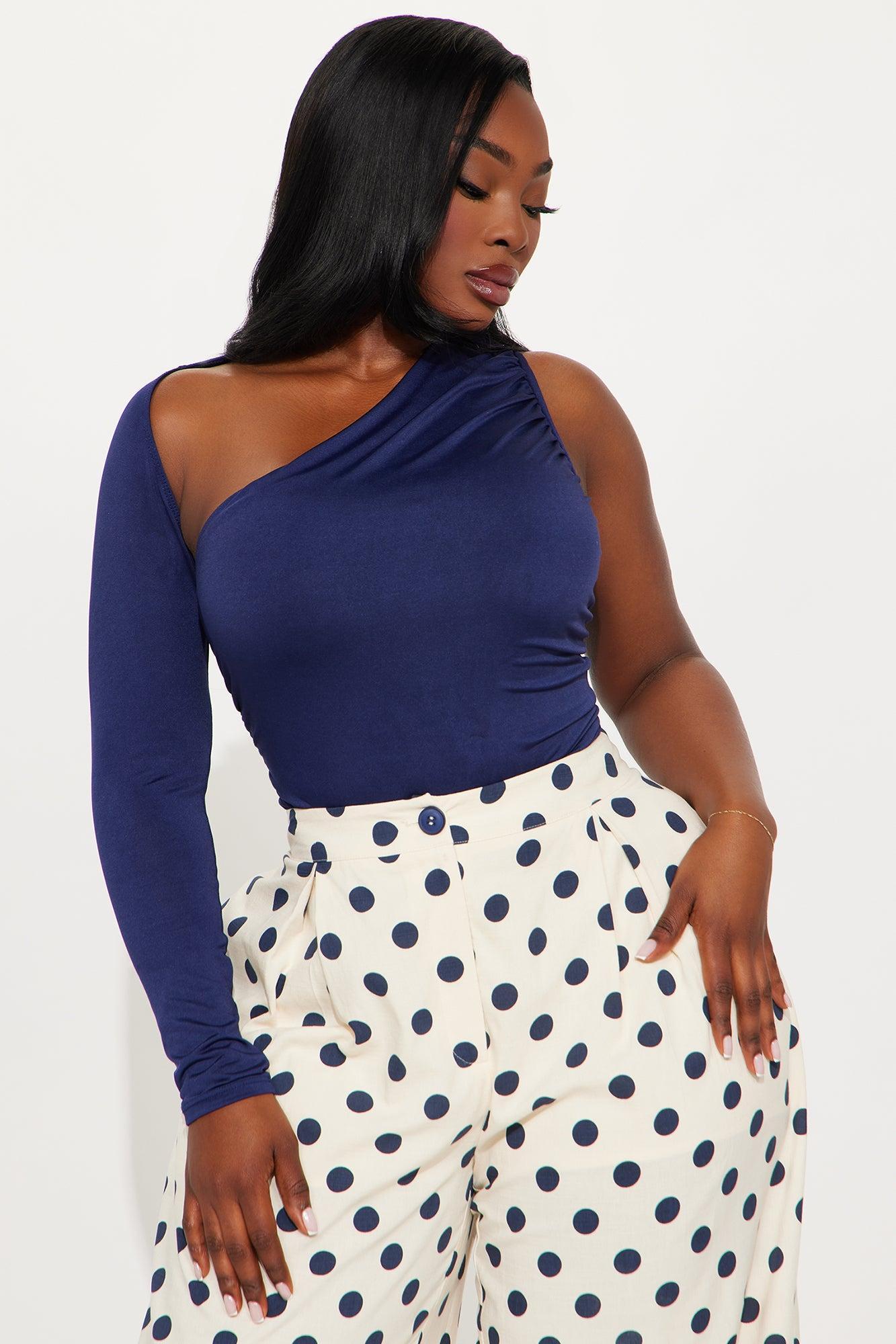 Speed Date Long Sleeve Bodysuit - Navy Product Image