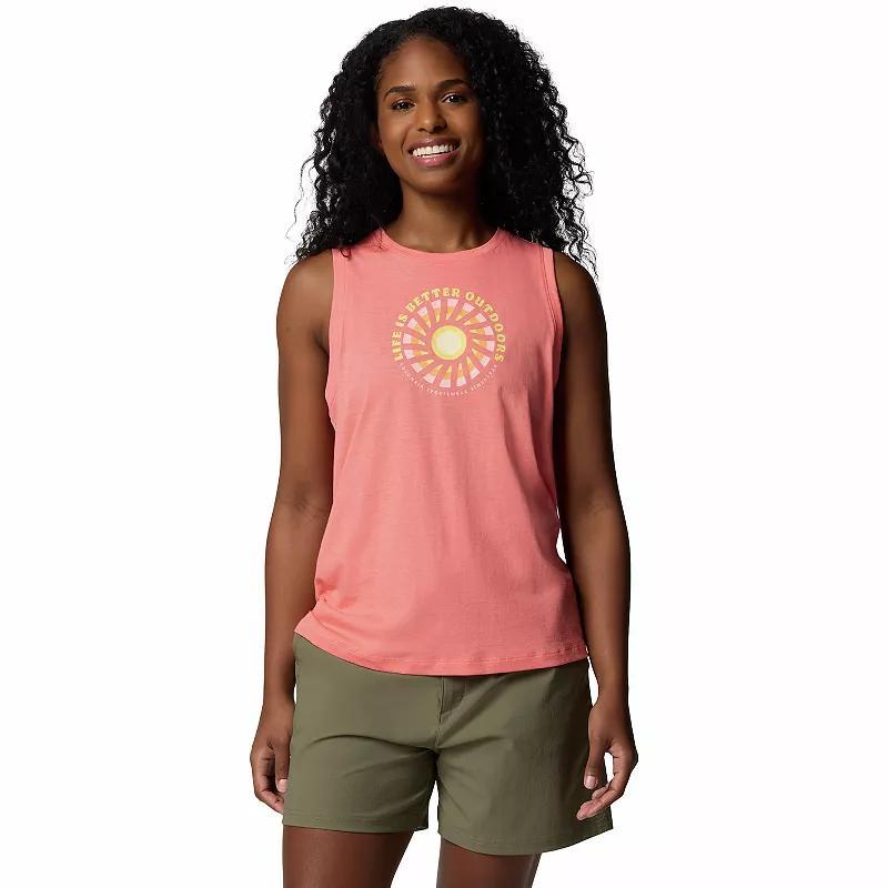 Women's Columbia Ruby Springs Crewneck Graphic Tank Top, Size: Small, Alpenglow Product Image
