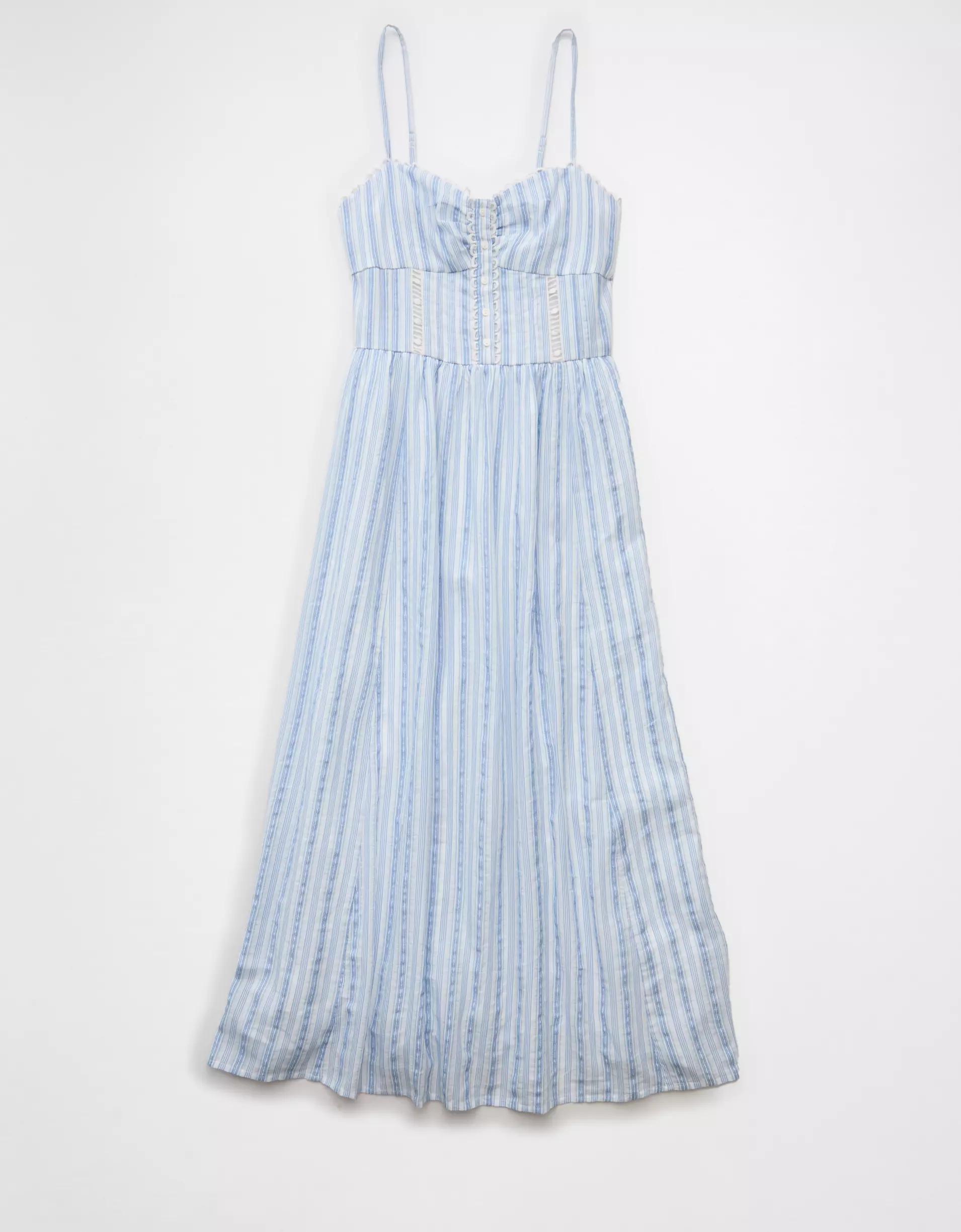 AE Catie Corset Button-Up Midi Dress Women's Product Image