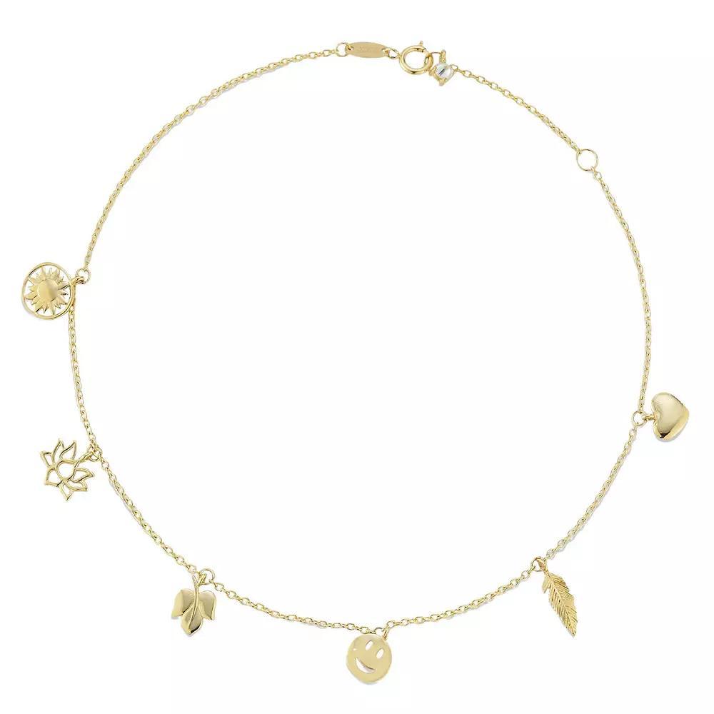 LUMINOR GOLD 14k Gold Charm Anklet, Women's, Size: 10" Product Image