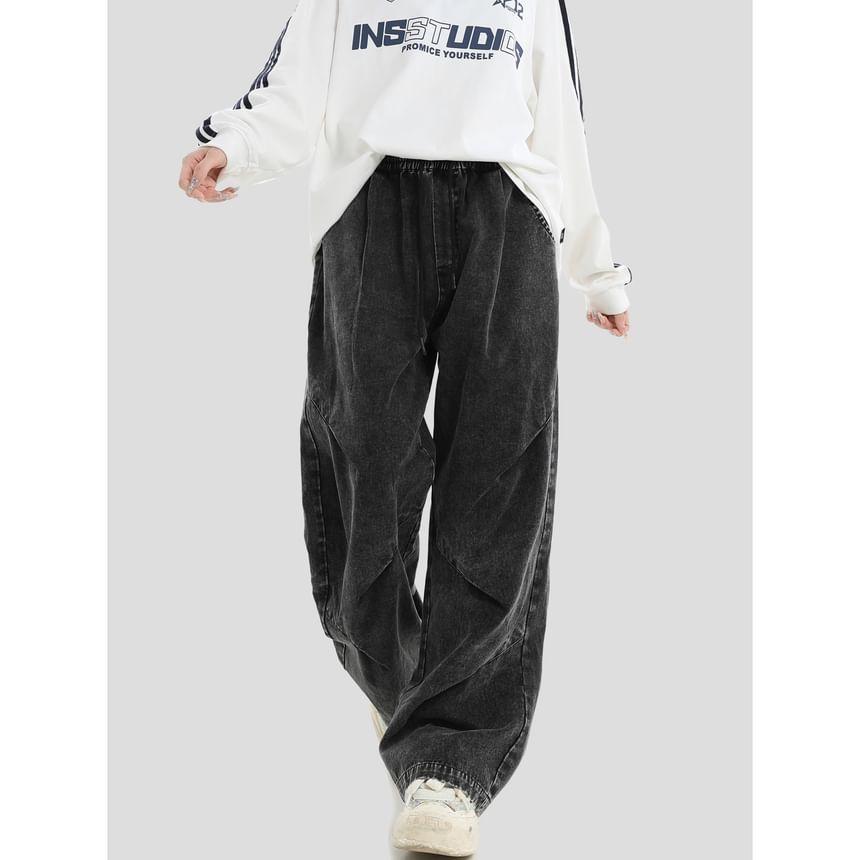 High Rise Washed Wide Leg Jeans Product Image