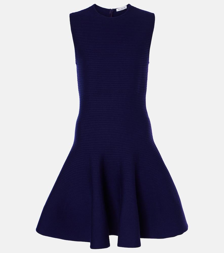ALAÏA Wool-blend Minidress In Blau Product Image