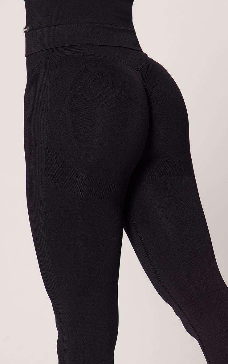 Black Ruched Bum Seamless Leggings Product Image