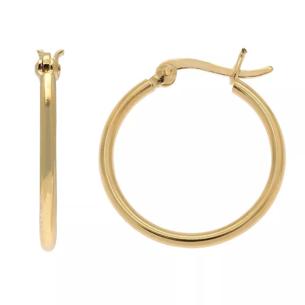 PRIMROSE Sterling Silver Hoop Earrings, Women's, Gold Tone Product Image