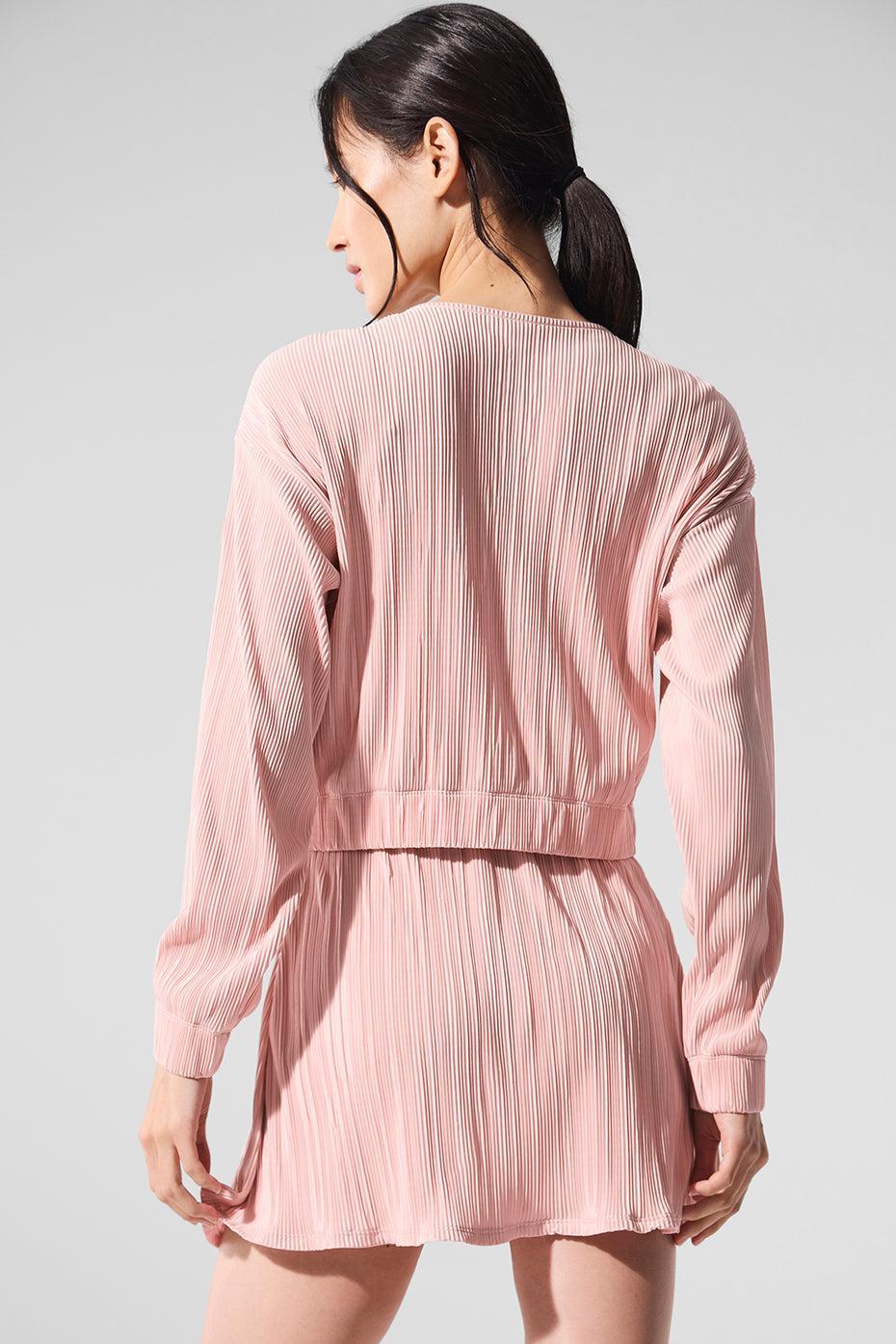 Cropped Micro Plisse Jacket - Pink Quartz Product Image