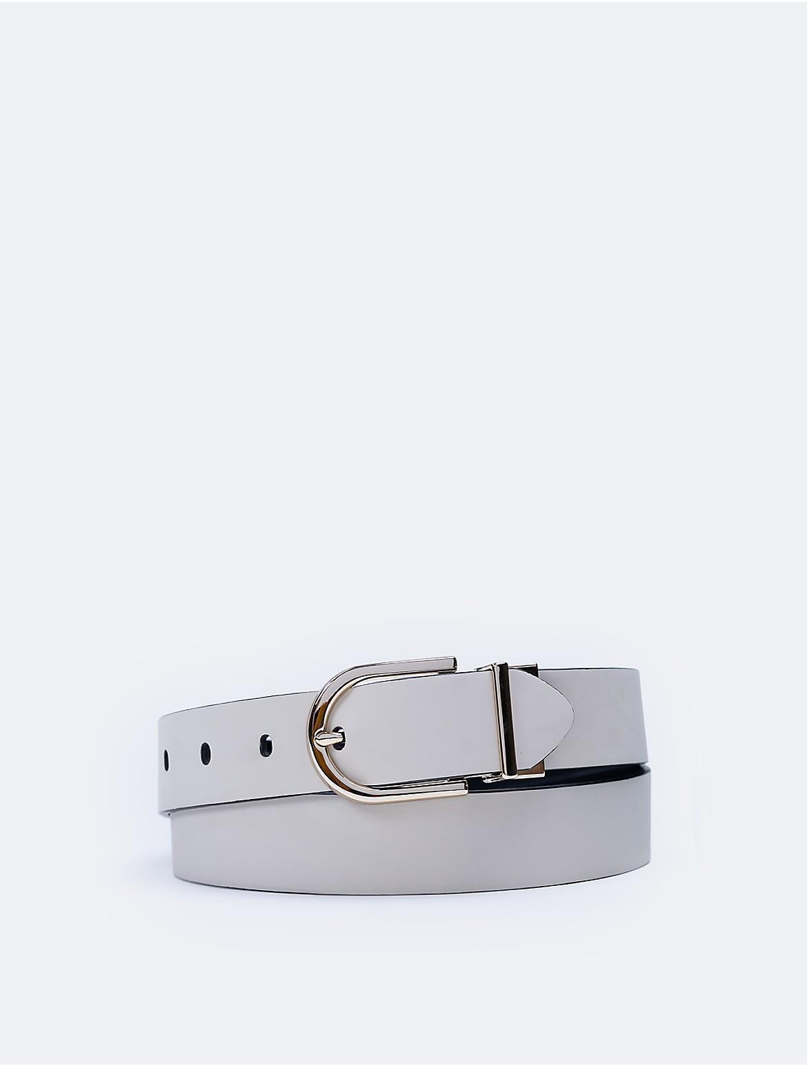 Calvin Klein Women's Reversible Round Buckle Belt - Multi - XL Product Image