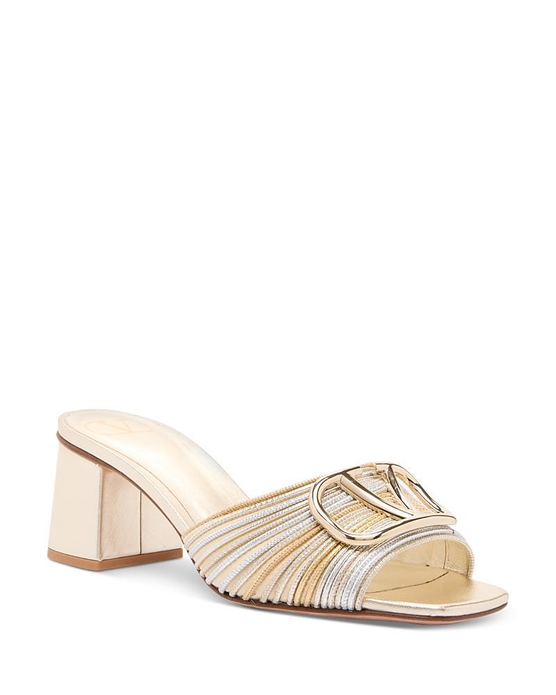 Valentino Garavani Womens Square Toe Logo High Heel Sandals Product Image