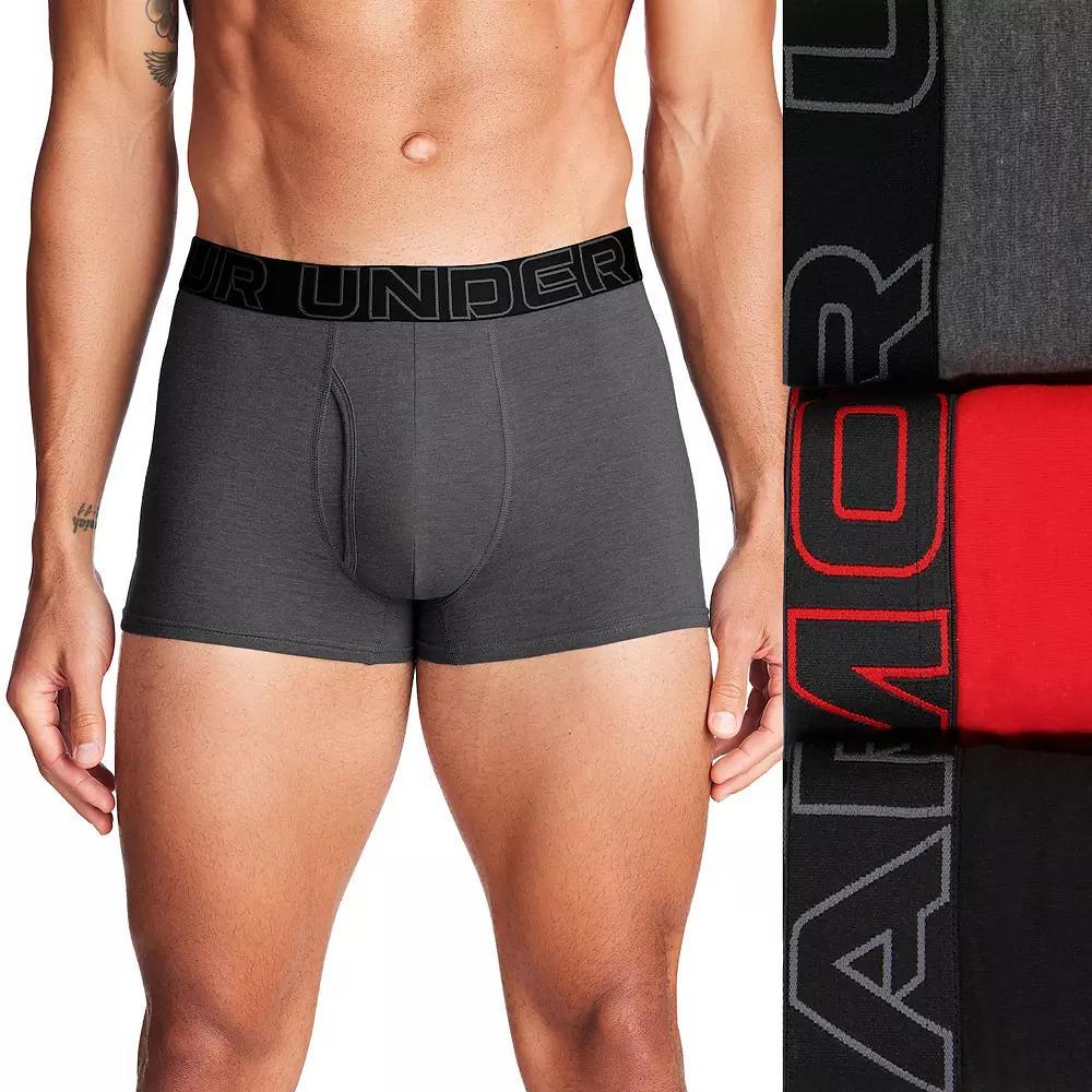 Mens Under Armour 3-pack Performance Cotton Blend 3-in. Boxer Briefs Product Image