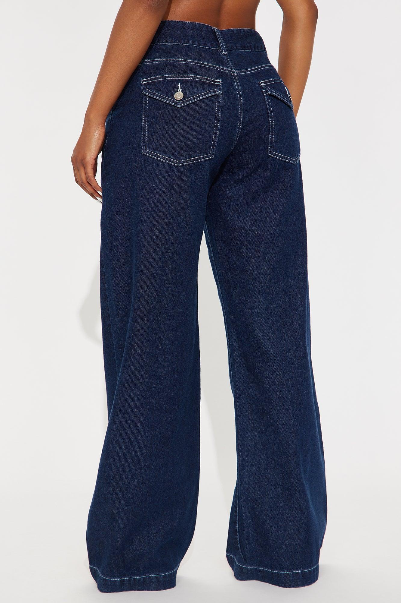 Legendary Low Rise Wide Leg Jeans - Dark Denim Product Image