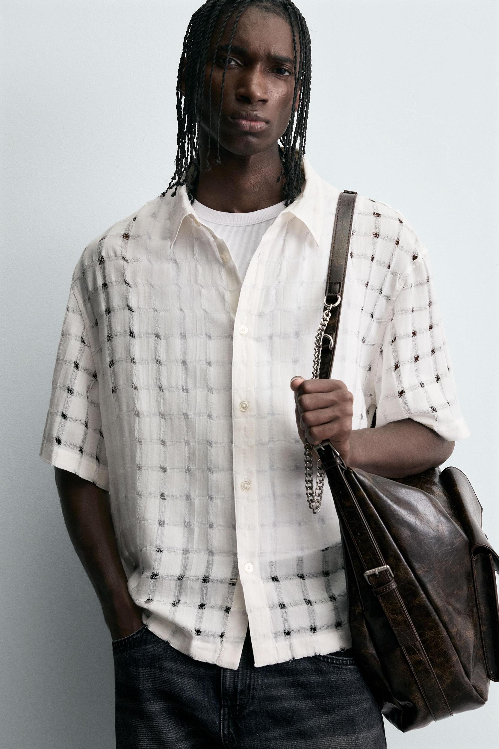 JACQUARD NEEDLE-OUT SHIRT Product Image