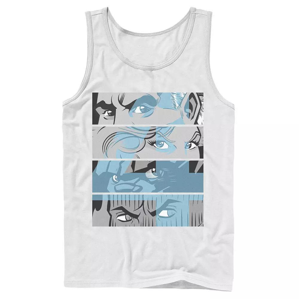 Men's Marvel Fantastic Four Group Shot Eyes Panel Tank Top, Size: Large, White Product Image