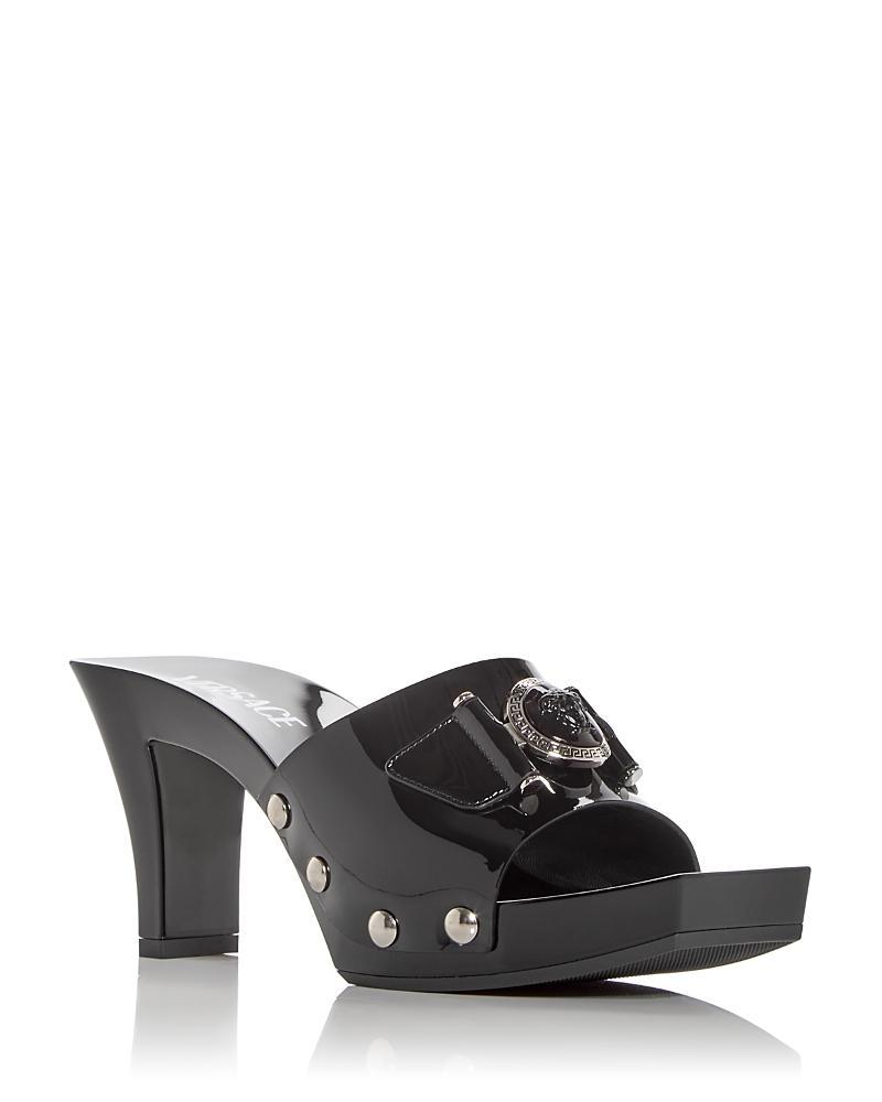 Versace Womens Medusa Medallion Heeled Sandals Product Image