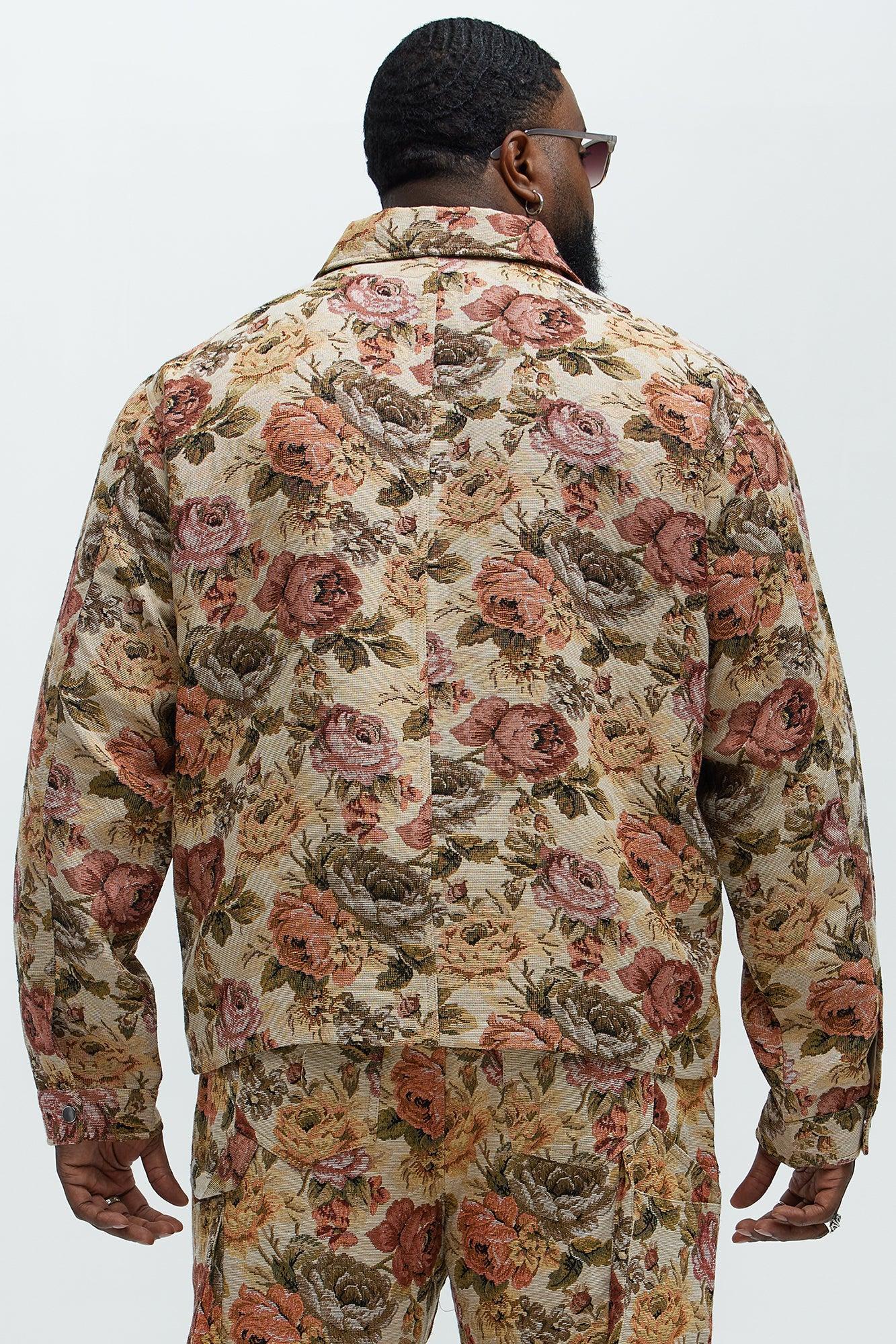 Bellevue Floral Tapestry Work Jacket - Taupe/combo Product Image
