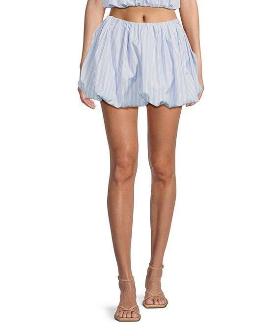 GB Striped Poplin Bubble Coordinating Mini Skirt Product Image