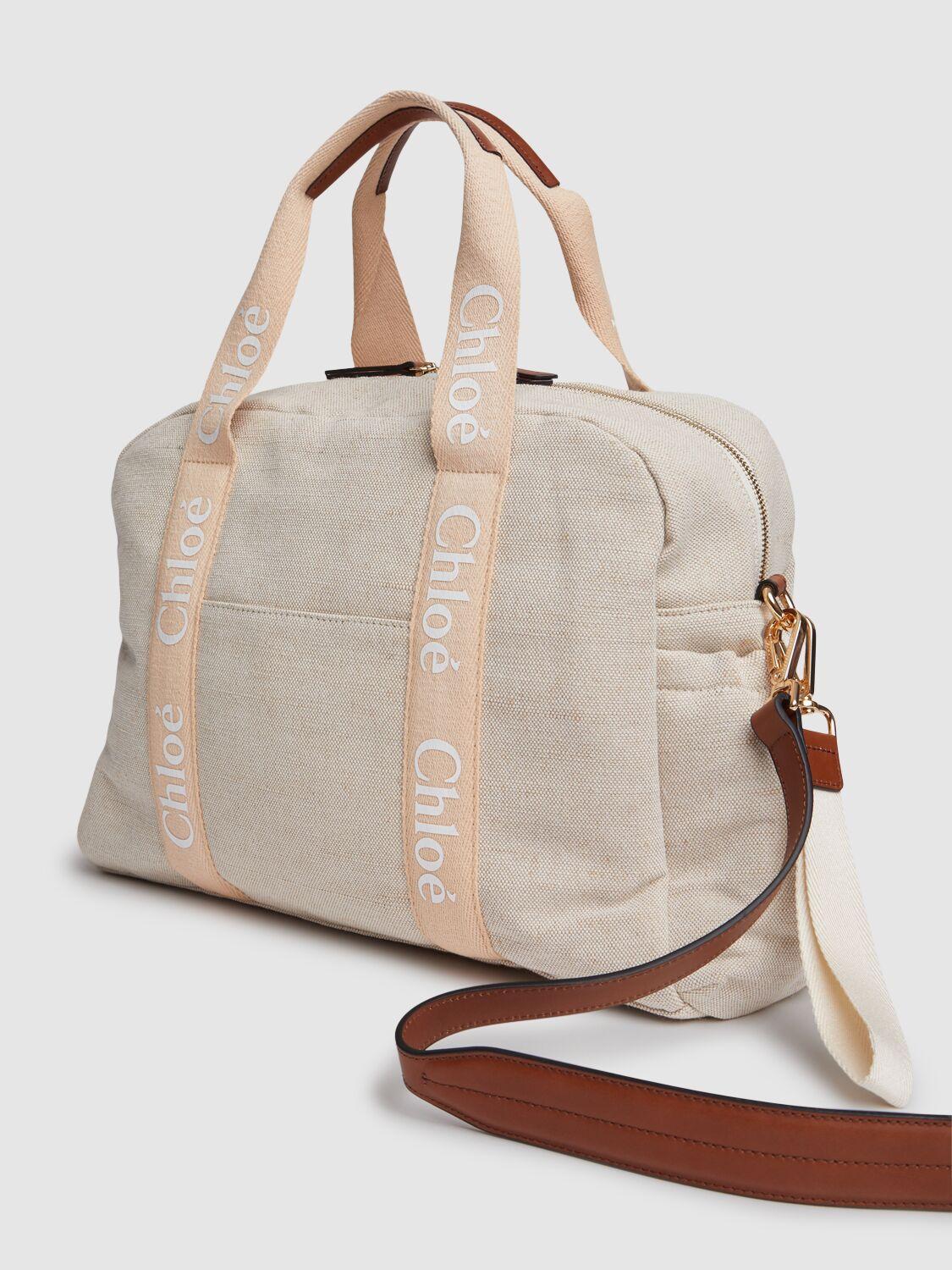 CHLOÉ Jute Blend Changing Bag In Beige Product Image