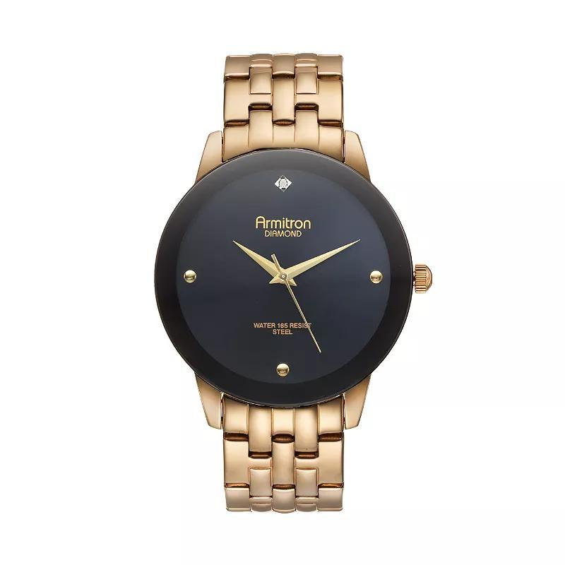 Armitron Men's Diamond Stainless Steel Watch, Size: Large, Gold Tone Product Image