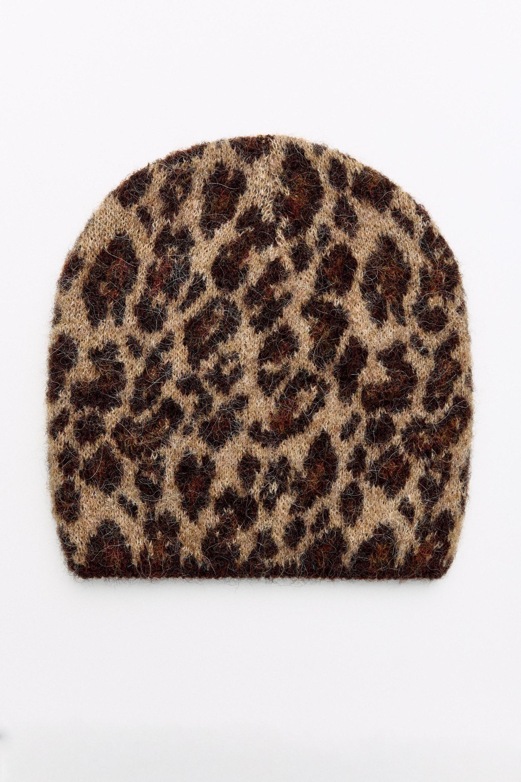 ANIMAL PRINT WOOL AND ALPACA BLEND BEANIE Product Image