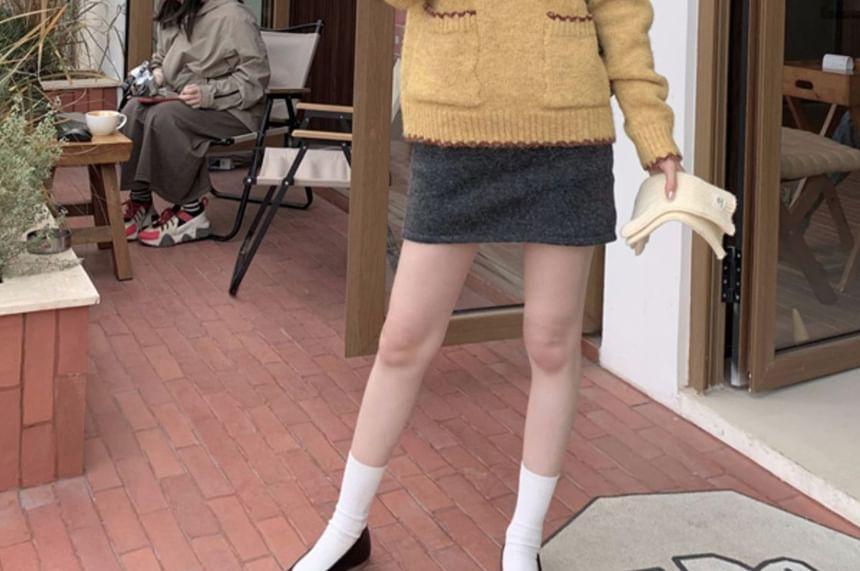 Turtleneck Contrast Trim Oversized Sweater Product Image