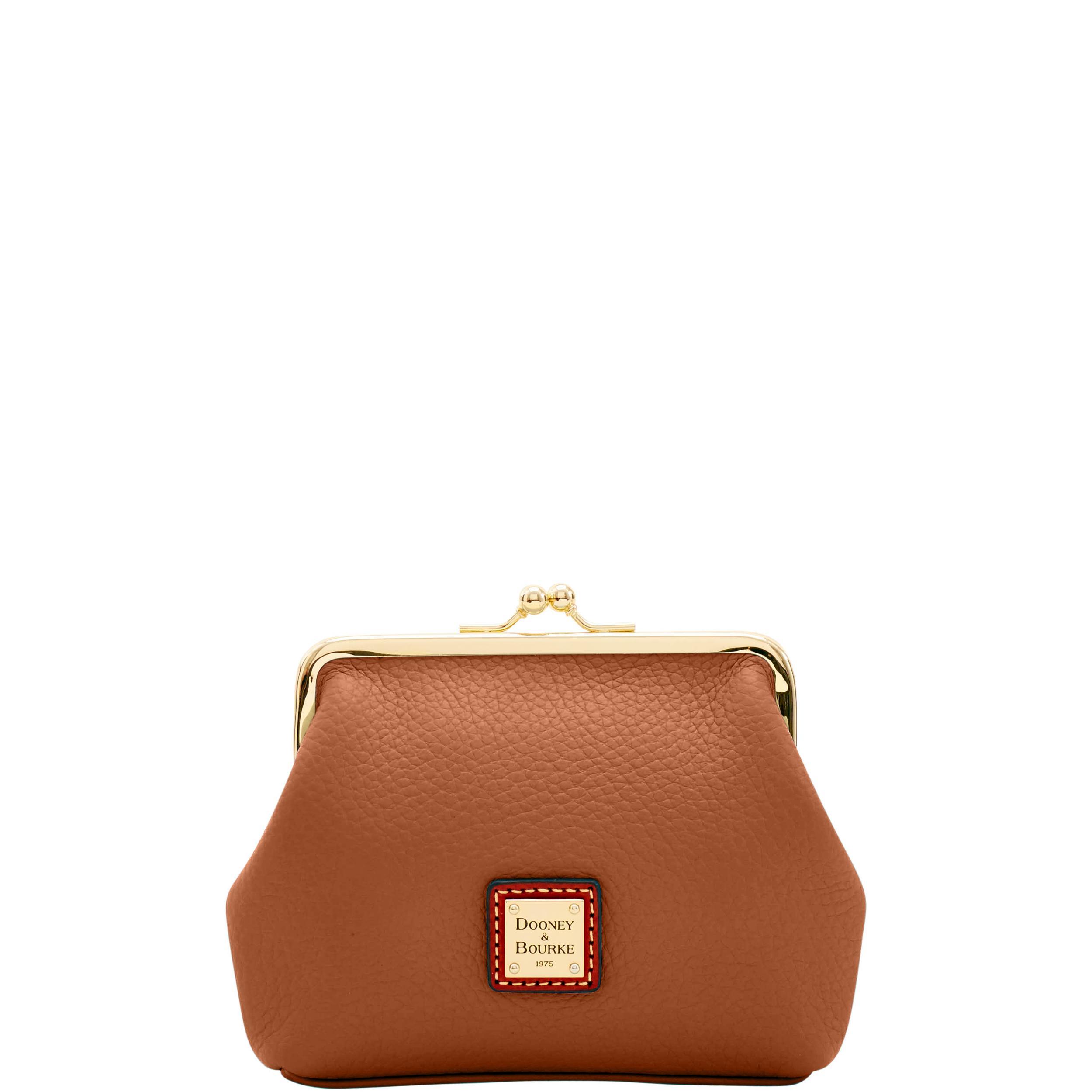 Dooney & Bourke Womens Pebble Grain Large Frame Leather Purse Bag in White Product Image