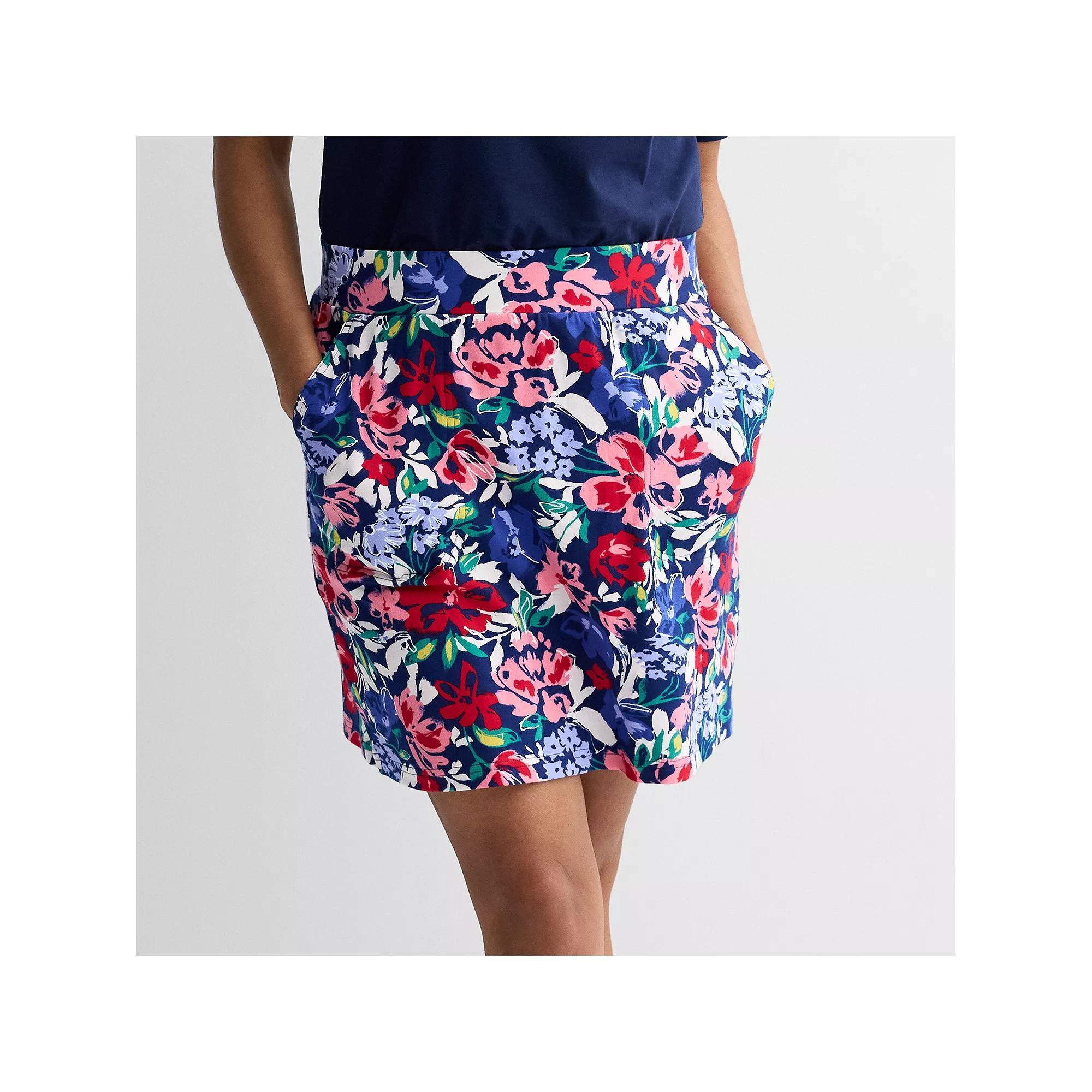 Women's Croft & Barrow® Easy Pull-On Skort, Size: Large, Blue Exploded Floral Product Image
