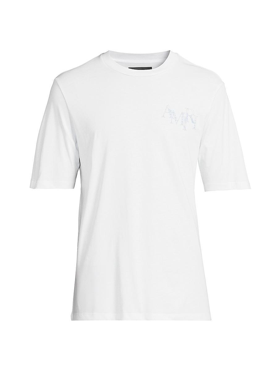 Mens Staggered Logo Cotton T-Shirt Product Image